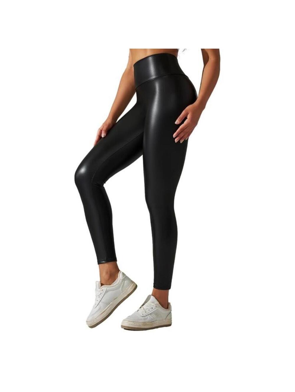 Manifique Faux Leather High Waisted Women’s Casual Activewear Leggings Size L